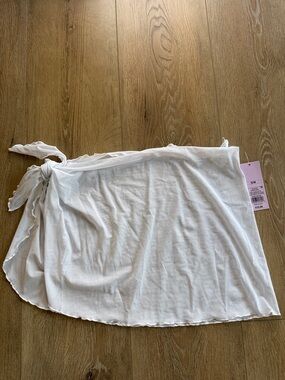 Wild fable White Sheer Mesh Wrap Skirt with Side Tie